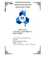 TIỂU LUẬN vật LIỆU CÁCH NHIỆT và HOÀN THIỆN 