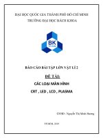 BÁO cáo bài tập lớn vật lí 2 đề tài các LOẠI màn HÌNH CRT , LED , LCD , PLASMA
