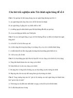 Câu hỏi trắc nghiệm môn Tài chính ngân hàng đề số 4