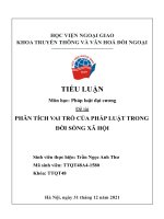 Luận văn Phân tích vai trò của pháp luật trong đời sống xã hôi