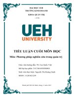 TIỂU LUẬN phương pháp nghiên cứu trong quản trị phân tích và đánh giá các vị trí công việc có liên quan đến lĩnh vực quản trị kinh doanh xác định các yêu cầu cụ thể trong các vị trí công việc