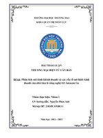 (Thảo luận) Đề tài: Phân tích mô hình kinh doanh và các yếu tố mô hình kinh doanh của nhà bán lẻ công nghệ 4.0 Amazon Go