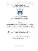 BÁO cáo môn học lý THUYẾT điều KHIỂN 2 đề tài THIẾT kế bộ điều KHIỂN CHO hệ THỐNG GIẢM xóc của XE THEO PHƯƠNG NGANG 