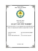 Kế toán bán hàng và xác định kết quả kinh doanh tại công ty trách nhiệm hữu hạn truyền thông sự kiện phúc nguyên luận văn tốt nghiệp  chuyên ngành kế toán 