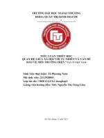 TIỂU LUẬN TRIẾT học QUAN hệ GIỮA xã hội với tự NHIÊN và vấn đề bảo vệ môi TRƯỜNG HIỆN NAY ở VIỆT NAM 