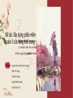 Đề tài: Xây dựng phần mềm quản lí cửa hàng thời trang