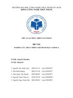 TIỂU LUẬN PHÁT TRIỂN sản PHẨM đề tài NGHIÊN cứu, PHÁT TRIỂN CHẾ PHẨM hạt TAPIOCA