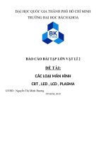 BÁO cáo bài tập lớn vật lí 2 đề tài các LOẠI màn HÌNH CRT , LED , LCD , PLASMA 