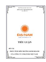 TIỂU LUẬN đề tài PHÂN TÍCH môi TRƯỜNG KINH DOANH của CÔNG TY UNILEVER VIỆT NAM 
