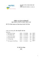 TIỂU LUẬN CUỐI kỳ học PHẦN cơ sở văn hóa VIỆT NAM đề tài hình tượng con rồng trong văn hóa việt nam 