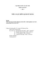 TIỂU LUẬN môn LỊCH sử ĐẢNG đề tài phân tích nguyên nhân thắng lợi, tính chất và kinh nghiệm của cách mạng tháng tám năm 1945 