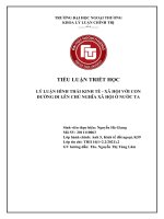 TIỂU LUẬN TRIẾT học lý LUẬN HÌNH THÁI KINH tế   xã hội với CON ĐƯỜNG đi lên CHỦ NGHĨA xã hội ở nước TA 