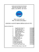 TIỂU LUẬN GIỮA kỳ môn tài chính doanh nghiệp 2 QUYẾT ĐỊNH CHÍNH SÁCH cổ tức 