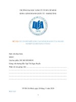 DỰ án đổi mới SÁNG tạo KINH DOANH của DOANH NGHIỆP xã hội SAPA O’CHAU 