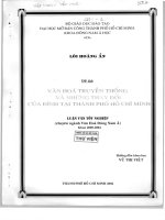 Văn hóa truyền thống và những thay đổi của đình tại thành phố hồ chí minh khóa luận tốt nghiệp đại học  