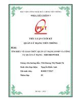 TIỂU LUẬN CUỐI kỳ QUẢN lý MẠNG VIỄN THÔNG đề tài tìm HIỂU về GIAO THỨC QUẢN lý MẠNG SNMP và CÔNG cụ QUẢN lý MẠNG   MIB BROWSER