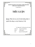 TIỂU LUẬN đề tài phân tích các yếu tố ảnh hưởng hành vi người tiêu dùng xe máy honda tại việt 