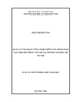 Quản lý ứng dụng công nghệ thông tin trong đào tạo theo hệ thống tín chỉ tại Trường Đại học Mở Hà Nội.