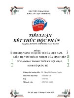 TIỂU LUẬN hội nhập kinh tế quốc tế của việt nam liên hệ với trách nhiệm của sinh viên ngoiạ giao trong thời kỳ hội nhập kinh tế quốc tế 