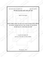 Hoàn thiện công tác quản lý chất lượng công trình xây dựng tại ban quản lý dự án đầu tư xây dựng huyện đại từ, tỉnh thái nguyên (tóm tắt) 