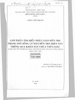 Góp phần tìm hiểu phật giáo bến tre trong đời sống cư dân bến tre hiện nay thông qua khảo sát chùa viên giác khóa luận tốt nghiệp đại học  