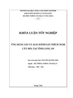 ỨNG DỤNG GIS VÀ ALES ĐÁNH GIÁ THÍCH NGHI CÂY MÍA TẠI TỈNH LONG AN