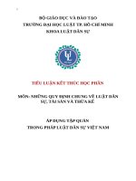 TIỂU LUẬN LUẬT DÂN SỰ  ÁP DỤNG TẬP QUÁN TRONG PHÁP LUẬT DÂN SỰ VIỆT NAM