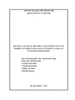 TIỂU LUẬN QUẢN TRỊ CHIẾN lược CHUỖI CUNG ỨNG NGHIÊN cứu DỊCH vụ DU LỊCH, lữ HÀNH của CÔNG TY lữ HÀNH HANOITOURIST 