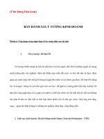 BẢN ĐÁNH GIÁ ý TƯỞNG KINH DOANH  ứng dụng công nghệ thực tế ảo trong lĩnh vực du lịch