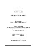 TIỂU LUẬN CAO cấp CHÍNH TRỊ   xây DỰNG ĐẢNG, phát huy vai trò của mặt trận tổ quốc việt nam huyện đức huệ tỉnh long an trong công tác xây dựng đảng hiện nay