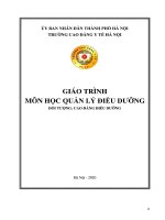 Giáo trình Quản lý điều dưỡng - Cao đẳng Y tế Hà Nội