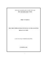 THỰC HIỆN CHÍNH SÁCH bảo tồn DI sản văn HÓATẠI DI TÍCH KHẢO cổ cát TIÊN