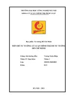 Các tiền đề tư tưởng lý luận hình thành tư tưởng Hồ Chí Minh và Tiền đề quan trọng nhất trong quá trình hình thành và phát triển tư tưởng Hồ Chí Minh