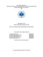 BÀI TIỂU LUẬN môn tính chất vật của vật liệu đề tài trình bày tính chất bề mặt của thực phẩm  