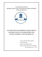 Factors afecting shopping satisfaction of bach hoa xanh’s customer during covid 19 pandamic at ho chi minh city  pdf 