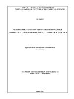 Quản lý chất lượng đào tạo đại học từ xa ở việt nam theo tiếp cận đảm bảo chất lượng của AAOU TT TIENG ANH 