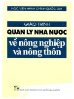 Giáo trình quản lý nhà nước về nông nghiệp và nông nghiệp 
