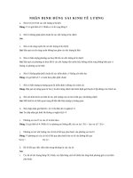 NHẬN ĐỊNH ĐÚNG SAI  KINH TẾ LƯỢNG