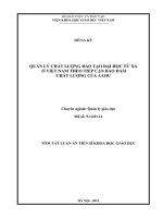 Quản lý chất lượng đào tạo đại học từ xa ở việt nam theo tiếp cận đảm bảo chất lượng của AAOU TT 