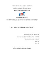 BÁO cáo GIỮA kỳ hệ THỐNG HOẠCH ĐỊNH NGUỒN lực DOANH NGHIỆP QUY TRÌNH QUẢN lý tài sản cố ĐỊNH 