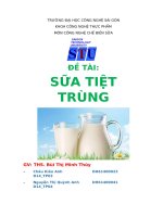 BÀI TẬP LỚN ĐỀ TÀI SỮA TIỆT TRÙNG
