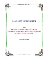 SKKN Ứng dụng Word thiết kế website quảng bá du lịch của địa phương