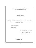 (Luận văn thạc sĩ) THỰC HIỆN CHÍNH SÁCH bảo tồn DI sản văn HÓATẠI DI TÍCH KHẢO cổ cát TIÊN 