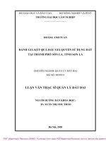 Luận văn Thạc sĩ Đánh giá kết quả đấu giá quyền sử dụng đất tại thành phố Sơn La, tỉnh Sơn La