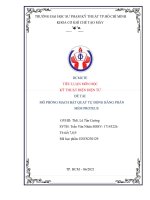 TIỂU LUẬN môn học kỹ THUẬT điện điện tử đề tài mô PHỎNG MẠCH bật QUẠT tự ĐỘNG BẰNG PHẦN mềm PROTEUS 