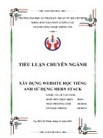 TIỂU LUẬN CHUYÊN NGÀNH xây DỰNG WEBSITE học TIẾNG ANH sử DỤNG MERN STACK 