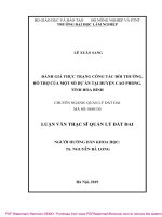 Luận văn Thạc sĩ Đánh giá thực trạng công tác bồi thường, hỗ trợ của một số dự án tại huyện Cao Phong, tỉnh Hòa Bình