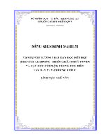 SKKN Vận dụng mô hình dạy học kết hợp (Blended Learning  hướng dẫn trực tuyến và dạy học đối mặt) trong dạy đọc hiểu văn bản văn chương lớp 12