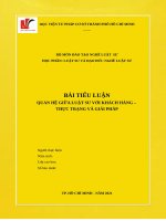 TIỂU LUẬN QUAN HỆ GIỮA LUẬT SƯ VỚI KHÁCH HÀNG THỰC TRẠNG VÀ GIẢI PHÁP