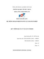 BÁO cáo GIỮA kỳ hệ THỐNG HOẠCH ĐỊNH NGUỒN lực DOANH NGHIỆP QUY TRÌNH QUẢN lý tài sản cố ĐỊNH 